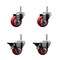 Service Caster 3 Inch Red Polyurethane Wheel Swivel 58 Inch Threaded Stem Caster Set 2 Brakes SCC SCC-TS20S314-PPUB-RED-58212-2-PLB-2 - alternate 1